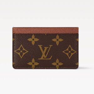 Authentic Louis Vuitton Brown and Tan Monogram Card Holder